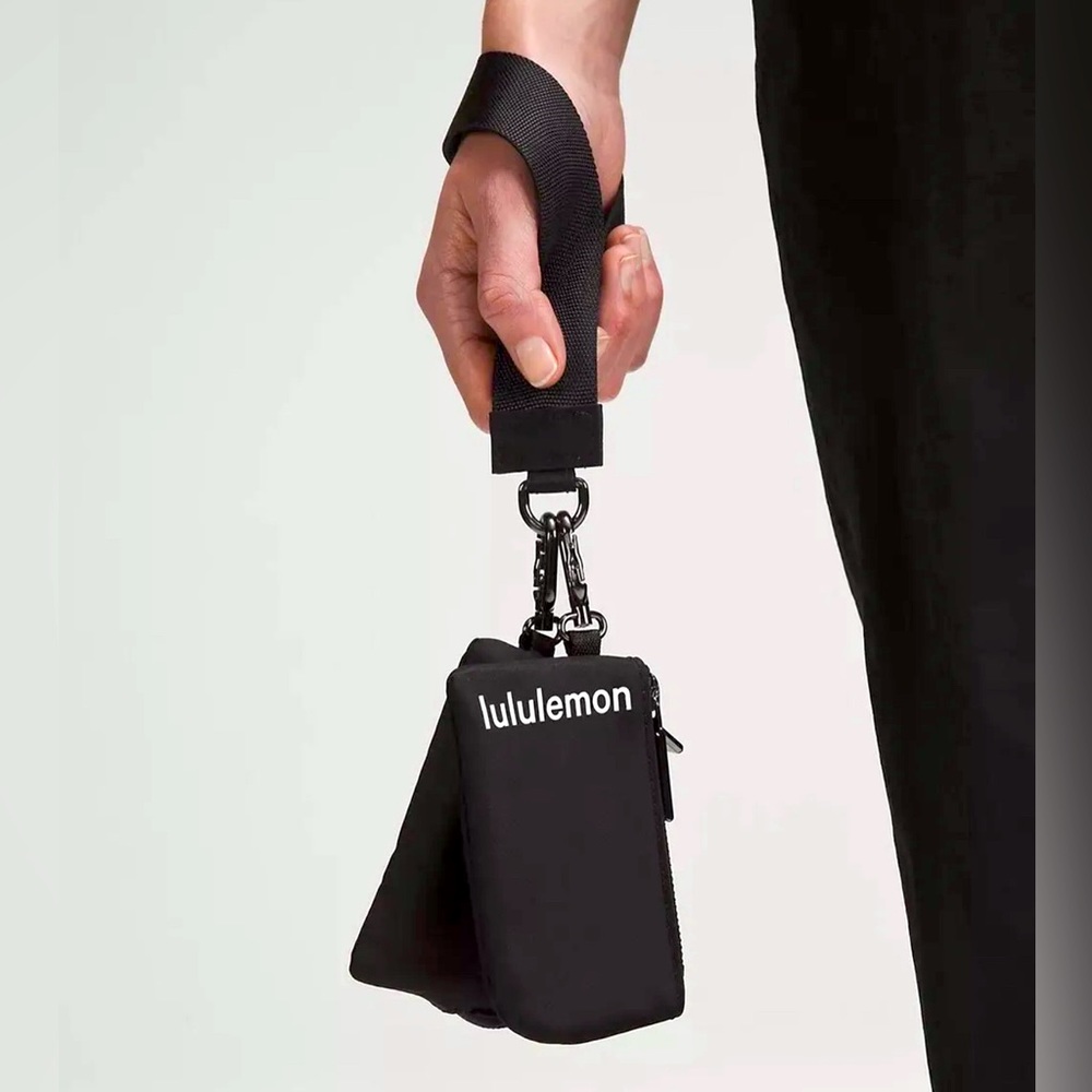 Lululemon Dual Pouch Wristlet Black Zipper Pouch Keychain SHIPS NOW